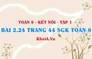 Bài 2.24 trang 44 SGK Toán 8 tập 1 Kết nối tri thức